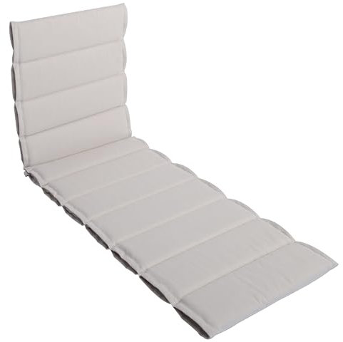 LILENO HOME Sonnenliege als 1er Set - Rollliege in Natur - Gartenliege perfekt für Strandliege - Polster für Gartenliege (200x60x4,5cm)