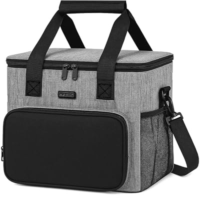KEPLIN Lunch Bag - Thermal Insulated Lunch Box Cooler Bag, Waterproof Leak Resistant Cool Bag with Adjustable Shoulder Strap, Side & Front Pockets for Picnic, Camping, Office, Travel, BBQ & Outdoors