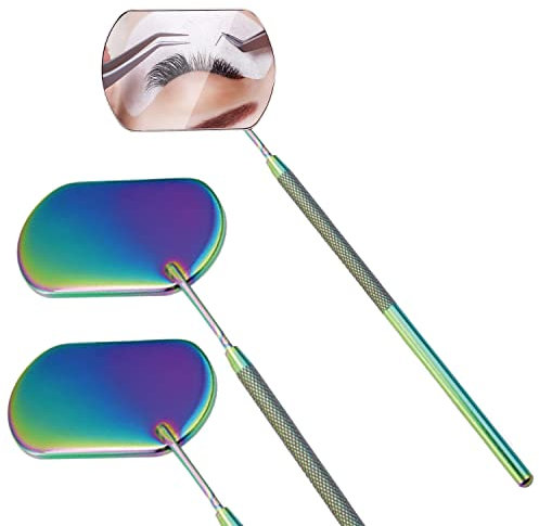 2 Stück Quadratischer Wimpernspiegel Tragbarer Wimpernverlängerungsapplikator Zubehör Abnehmbarer Wimpernspiegel Multifunktions-Wimpernverlängerungsspiegel