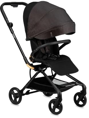 MoMi ADELLE Passeggino Leggero Reversibile - Pieghevole da Viaggio - Per Bambini da 6 Mesi Fino a 22 kg - Fronte Mamma, Schienale Regolabile, Maniglia per il Trasporto, Compatto da Chiuso, ruote EVA