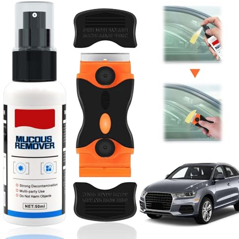 Ganbaro Adhesive Remover, Sticker Remover, Decal Remover, Glue Remover with Plastic Razor Blade Scraper - Versatile Cleaning Solution for Easy Removal