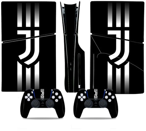 Kit de vinilos Extra Resistentes MaD Vision® para PlayStation 5 (PS5) Disc Slim y Digital Slim| Set de vinilos Mate para Consola + 2 mandos - para Juventus Diseño