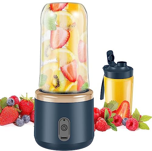 Mini Portable Blender 400ml with 6 Blades, Travel Blender for Juices And Shakes, Fruit Juicer Mixer Personal Electric Juicer Cup Mixer Smoothie Blenders for Kitchens Travel Sports
