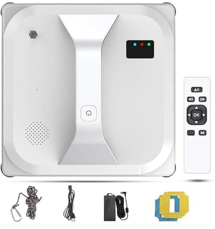 Ostreemaner Lavavetri Intelligente, Telecomando/Pulsante 2 Usi Robot per La Pulizia delle Finestre, Pianificazione del Percorso Ai Lavavetri Automatico-3 modalità di Pulizia, Lavavetri Elettrico