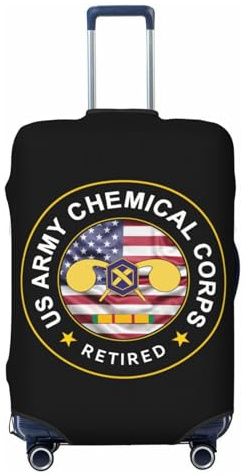 US Chemical Corps Vietnam Service Combat Retired Protect Your Luggage in Style with Our Suitcase Cover - Ideal for Travelers and Business Trips! Small