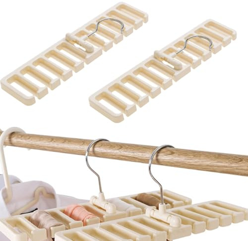 2 Stück Gürtel Aufbewahrung mit 10 Steckplätzen Krawattenhalter 360°Drehbarer Gürtelhalter Geeignet für BHS Hosenträger Schals und Hut Wodurch Platz im Schrank Gespart Wird (Weiß)