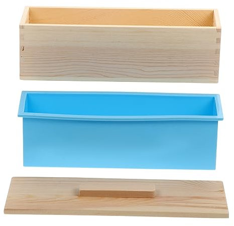 Sewroro Handgemachte Seifenform Set Holz Und Silikon Multifunktionale Box Mit Deckel Für Diy-seifenherstellung Langlebig Und Für Kreative Und Bastler