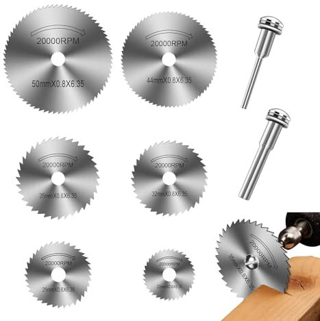 Yuentoen 8 Stück Kreissägeblätter Satz,Hochgeschwindigkeitsstahlklingen für Rotationswerkzeug, HSS Kreissägeblatt Kreissägestahlklingen zum Schneiden von Holz, Kunststoff und Metall