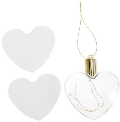 Cabilock 1satz Herzform Weihnachtsbaum Hängedekorationen Blanko Sublimationsornamente Für Druck Für Kreative Weihnachtsprojekte Warmweißes Licht Für Festliche Anlässe