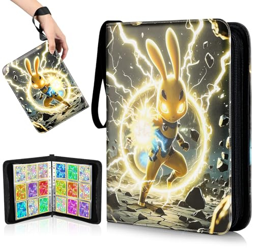 VYYTYYA Raccoglitore Carte con Cerniera Sigillata, 52 Pagine, 936 Tasche, Binder Carte con Caricamento dall'alto, Album Carte Impermeabile in PU, Doppio Lato, Compatibile con MTG(Delicato)
