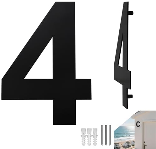 Pyroclasia Numero Civico in Acciaio Inox Antracite Nero Numeri Civici Casa Numero 152mm/6in Numero Civico Massiccio Inox Resistente alle Intemperie Anticorrosione Targa Numero Civico Grande per