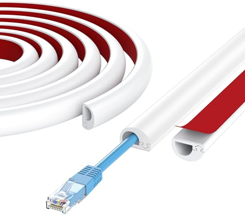 78 Cord Hider Wall, Self Adhesive Silicone Cord Covers for Wires On Wall, Cord Hider for Wall Mount TV, Flexible Cable Cover Raceway Kit for 1 Wire, White (0.59 W x 0.39 H)