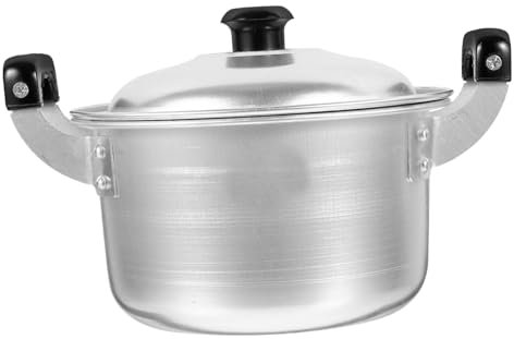 Alipis Pentola Piccola in Alluminio con Doppia Maniglia, Pentola per Noodles e Ramen, 16 Cm, Superficie Liscia Facile da Pulire, Adatta per Zuppe e Cucina Quotidiana