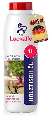 Premium Holztischöl 1L für Innen- und Außenbereiche - Natürliches Möbelöl zur Holzpflege, Schutz und Versiegelung in seidenglänzend - Holzpflegeprodukt für Esstische, Gartenmöbel LK-500
