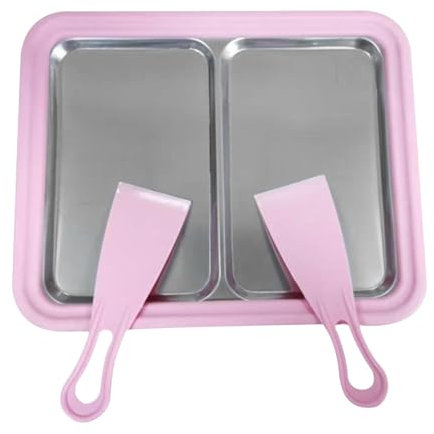 Pitycbo Máquina de Hielo Enrollada de Helados DIY PROPORTIVA Partir Actividades Máquina de Yogurt Placa de Sartén Fría para Servicio Suave, Rosa, Individual