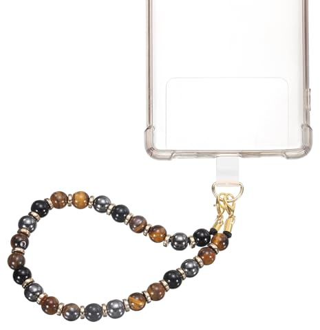 sourcing map Marble Beaded Phone Wrist Strap, Detachable Charm Cellphone Lanyard Chain with Tether Tab, Hands-Free Wristlet Strap
