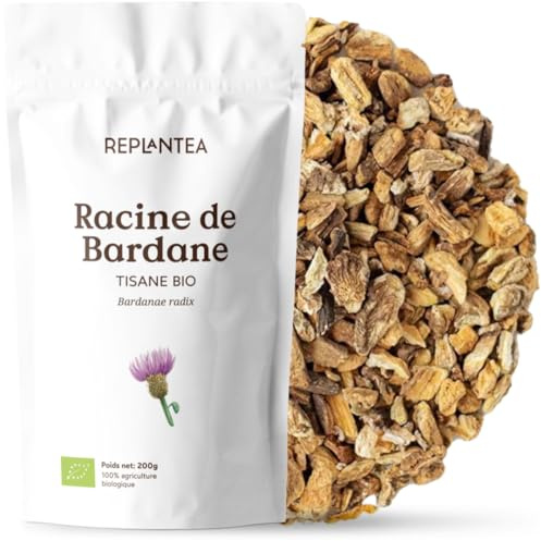 Tisane Racine de Bardane BIO 200g (100 Tasses) | Dépurative pour une Peau Nette et Saine | Infusion Détox en Vrac | REPLANTEA