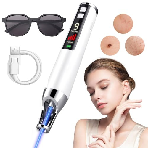 LáPiz De Picosegundos, LáPiz De Plasma Para Eliminar Lunares Y Manchas Oscuras, 9 Modos + 5 Niveles, BateríA De 2000 Mah, Para Verrugas, Pecas, Lunares, Manchas Oscuras, Tatuajes PequeñOs,Blue