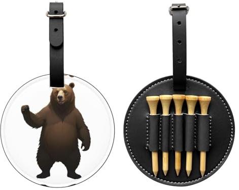 Data Bear Binary Black Printed Golf Tee Aufbewahrungstasche – tragbares Design, einfach zu organisieren Tee