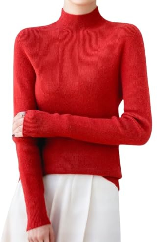 Generisch Weicher Rollkragenpullover Aus Kaschmir für Damen, 100% Merinowolle, Nahtlos, First-Line, Gebrauchsfertig, Langärmeliges Strickoberteil für Damen