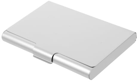 MOTHNUR Tarjetero de Aluminio para Escritorio Caja Portátil para Tarjetas de Visita Estuche Resistente y Ligero Organizador Conveniente para Oficina y Uso Comercial Color Plata