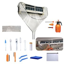 kikepilm kit pulizia climatizzatore split, kit per pulizia condizionatori, telo pulizia condizionatore, pulizia condizionatore casa,Bianco, Piccolo