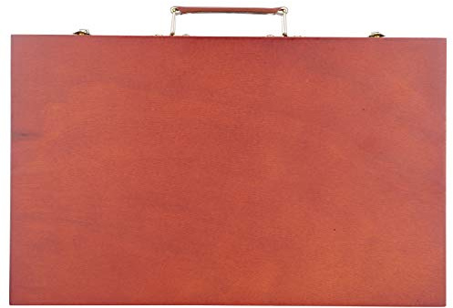 Generic Målarlåda Miljövänlig Ritverktygsförvaringsorganisator för Konstnärer Portable Brown 14,6 X 9,1 X 1,7 Tum