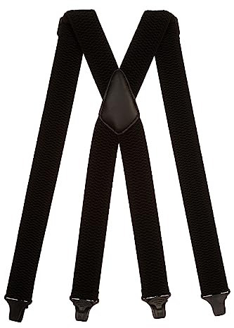 Olata Bretelles Résistantes en X Aéroport avec Pinces en plastique – 4cm. Noir