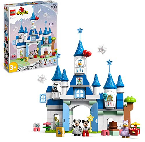 LEGO 10998 Duplo Disney Castillo Mágico 3en1, Castillo de Juguete para Niñas y Niños de 3 Años o Más, Figuras de Mickey, Minnie, Daisy y Pato Donald, Idea de Regalo de Cumpleaños