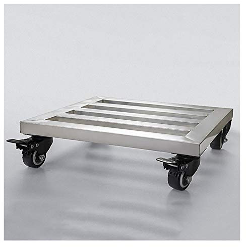MESURE Pflanzenroller Eckig Metall,Eisenpflanze Caddy Mit Rädern, Hochleistungs-Metallpflanzen-Topf Mit Walzrädern Innen/Im Freien, Quadratische Eisenpflanze Dolly-Halter-Walzschale-Untersetzer
