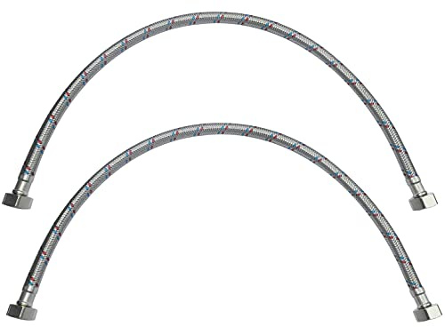 AERZETIX - C50984 - Satz von 2 - Flexibler anschlussschlauch - flexschlauch - 600mm - 1/2 - weiblich weiblich - wasserhahn gesundheitlichen mischbatterie küche badezimmer sanitär