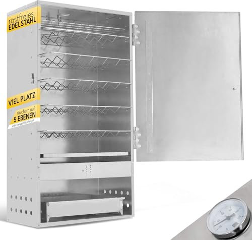Eversmoke Edelstahl Räucherofen Smoker Magnum VA inkl. Thermometer, Höhe: 0,8m (Ohne Sichtfenster)