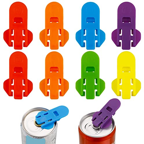 ALTcompluser 8 tapones para latas de bebidas, cierre, abrelatas para abrir bebidas, abrelatas de bebidas, tapas de latas de bebidas, abridor manual para cola, refrescos, bebidas