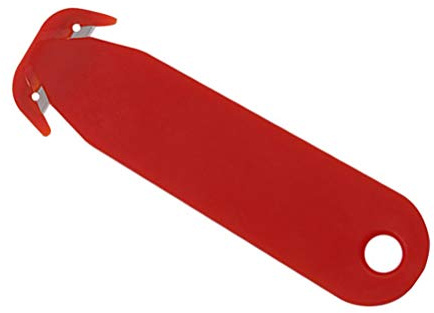 Outil D'ouverture de Boîte, Outil D'ouverture de Paquet Double Face Ouvre-lettres en ABS -boîte -Carton à Prise Confortable Couteau D'enveloppe en Métal pour (Rouge)