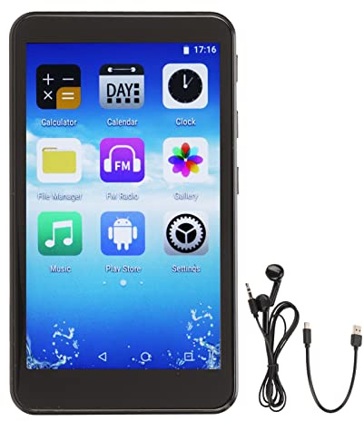 WiFi Mp3-spelare med Bluetooth, 4,0-tums Full Pekskärm Mp3 Mp4-spelare med Högtalare, Bärbart HiFi-ljud, Digital Musikspelare med Röstinspelare (Engelska, Quad Core 128 GB)
