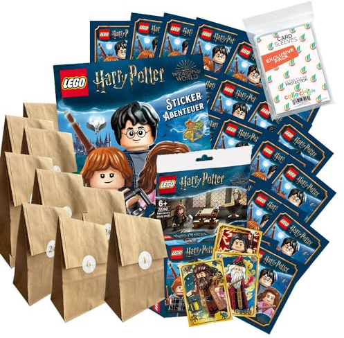 Bundle mit LEGO Harry Potter - Reise in die Zauberwelt - Sammelsticker-Adventskalender 2023-24 Überraschungen mit Zusatz + exklusive collect-it Hüllen