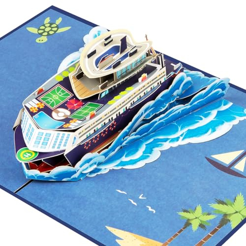 CNLITIHEKA 3D Kreuzfahrtschiff Pop Up Karte Vatertagskarte Pop Up Grußkarte Jubiläumskarte Geburtstagskarte für alle Anlässe.