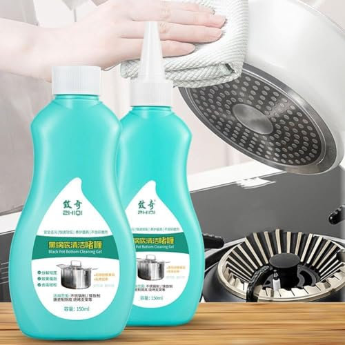 Nettoyant en gel magique pour casseroles et poêles, nettoyant en gel pour fond d'ustensiles de cuisine, nettoyant pour fond de poêle, gel de nettoyage pour fond de casseroles noires, nettoyant en gel