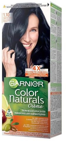 GARNIER - Color Naturals Creme - Tinte permanente para el cabello - 1.10 tono negro (paquete de 3)