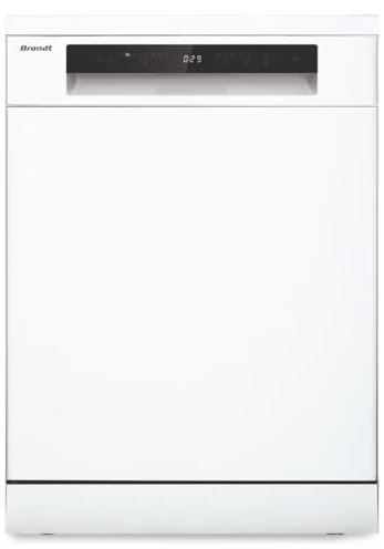 Lave Vaisselle BRANDT BF3424CW 14 couverts - Classe C - 44 dB (Classe B) - 9,8 l/cycle - Digits - DD 1 à 24H - 8 prog.dont Auto,  90min' et 30 min - 2 paniers