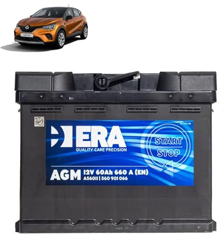 Batteria 60Ah A.G.M. per Renault Captur II 1.0 TCE TCE 90 TCE 160 E-Tech Hybrid 2020+