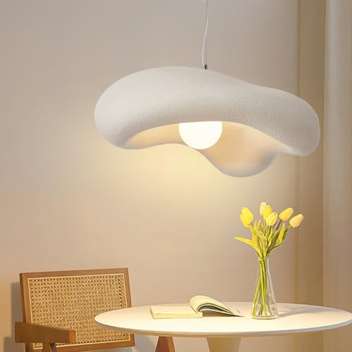 Pendelleuchte Wabi-Sabi Esstischlampe Kreative Blumen Hängelampe Polystyrol E27 Modern Esszimmer Bauernhaus Hängeleuchte Höhenverstellbar Nordisch Kronleuchter Küche Wohnzimmer Lampe 60cm (Braun)