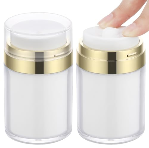 Segbeauty Distributeur à Pompe Airless, 2 Pièces 100g Pots de Crème sous Vide, Pots de Crème à Remplir, Contenant Cosmetique Vide, Flacon Voyage Accessoires