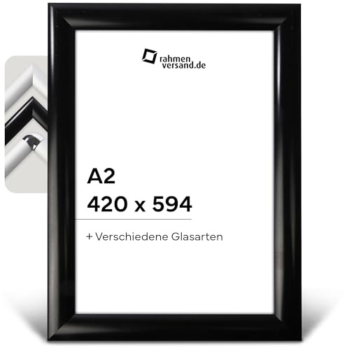 PANORAHMA BILDERRAHMEN Klapprahmen Schwarz - Arcylglas A2 42x59,4 / Klapprahmen DIN Maße zum Aufhängen / Klapprahmen Modern/eckig