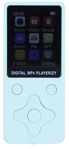 MP3 Player / MP4 Player, 64GB 1.8 Inch Screen Portable HiFi Lossless Sound 180mAh MP3 & MP4 Players with Earphones, BT MP3 MP4 Music Player for Kids Toddler Adults Sports (Blue)