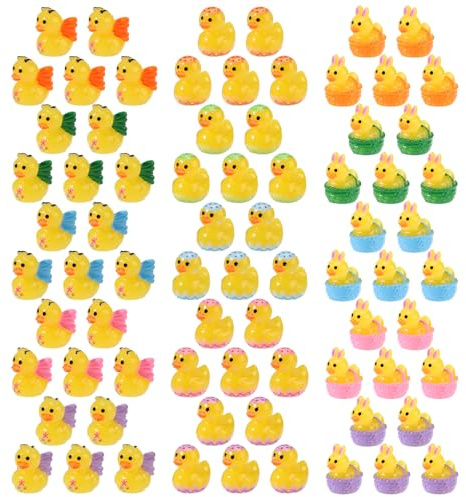 75st Mini Påskhartsankor, Påskägg Kanin Ankor Harts Påskfjäril Anka Kaninöron Korg Anka Små Hartsänder Tiny Resin Duck Mini Resin Djur Små Hartsänder