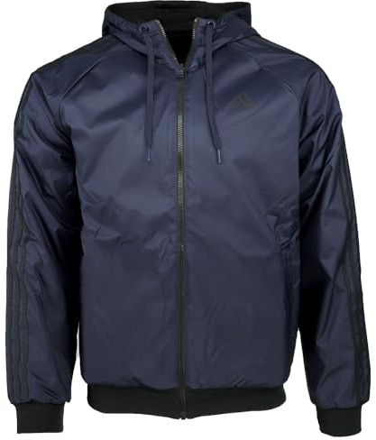 adidas Mens Balance Reversible Jacket Training Athletic Outerwear Casual - Blue - Size L