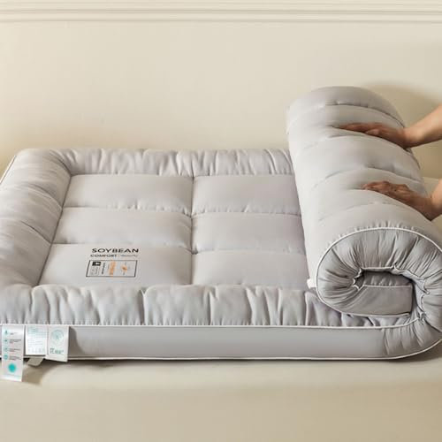 Bärbar rullmadrass för hela sängar, hopfällbar ergonomisk sovmatta för resor, gäster och golvkomfort(Gray,150 * 200cm)