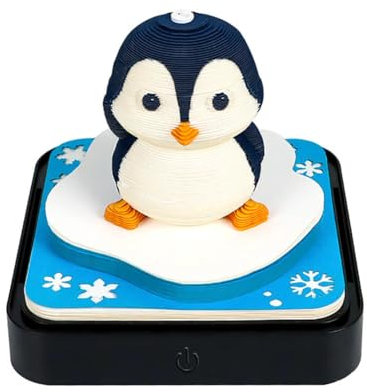 ERVDKXCOI Abreißbarer 3D-Papierkunst-Notizblock-Tischkalende Abreißkalender 2025, 3D-Kalender aus Papier mit Pinguinmotiv, geeignet für: Tischdekoration, kreative Geschenke