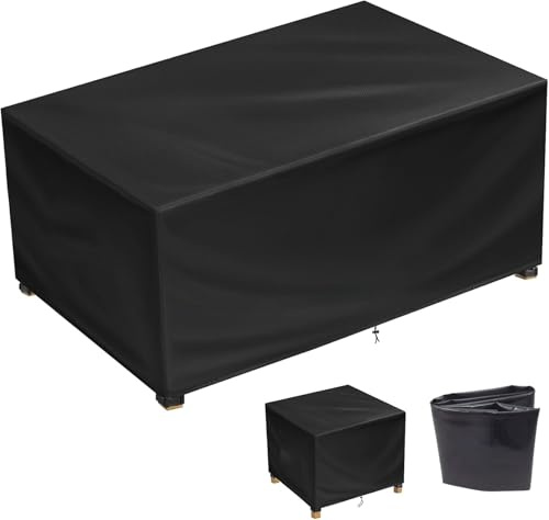 PVPQPR Abdeckhaube Gartenmöbel 400x180x100cm(LxBxH) 600D Oxford Gewebe Plane gartenmöbel wasserdicht Winterfest Gartentisch Abdeckung Schutzhülle für Terrassenmöbel